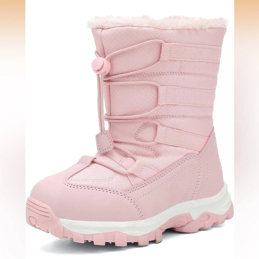 UBFEN Kids Snow Boots Waterproof Warm Winter Shoes Slip Resistant Zipper/ 592
